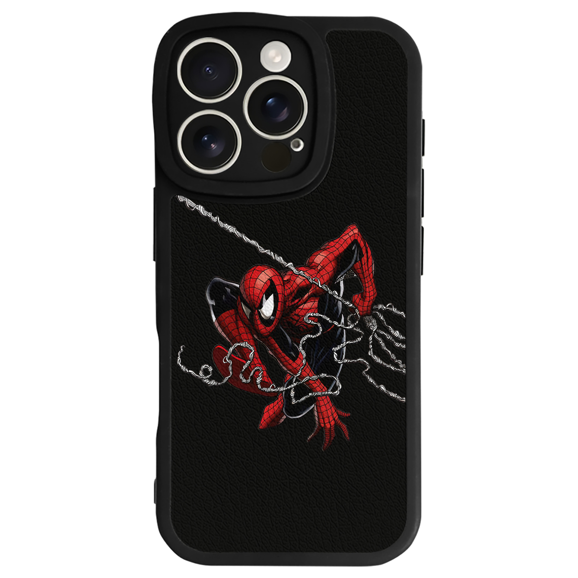 Spider Man スパイダーマン 【iPhone 16シリーズ対応】シリコンスマホケース（レザー調） 材質：シリコン